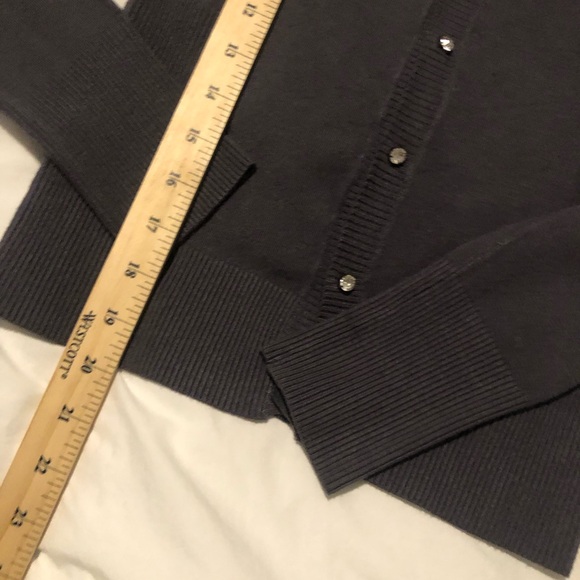 Alysi alysi alysi gray cardigan leather patch GUC 886 - Picture 7 of 9